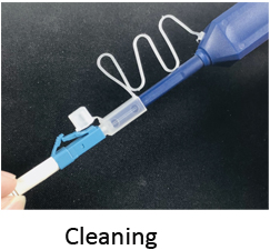 Fiber optic cleaner cleaning